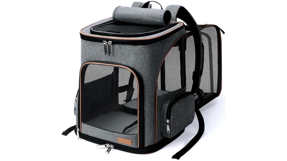 Sac à dos gris pour chat