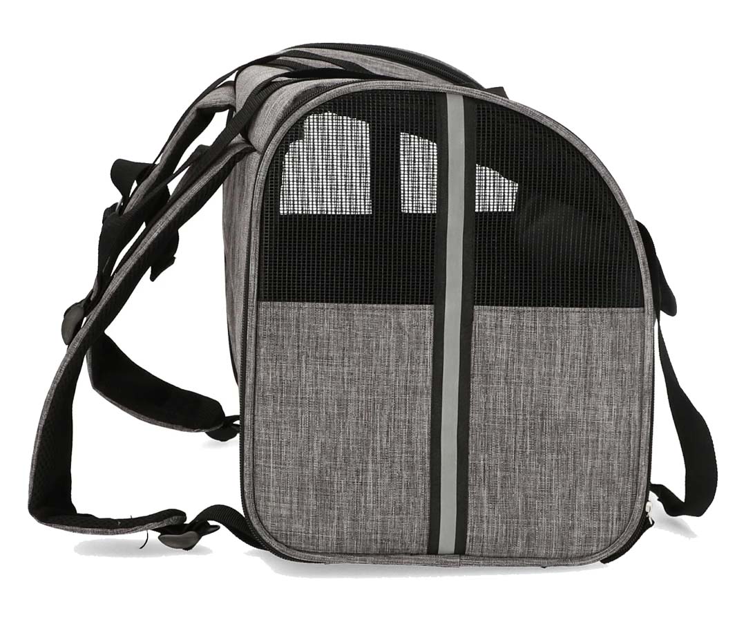 Sac à dos gris de transport pour chat
