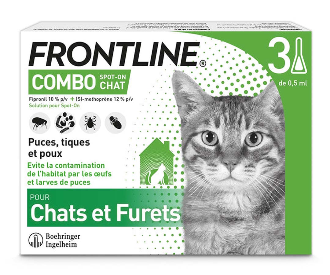 Boite de 3 pipettes antipuce Frontline Combo pour chats