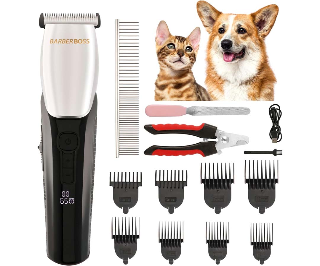 Image de présentation de la tondeuse sans fil BarberBoss pour chat et chien