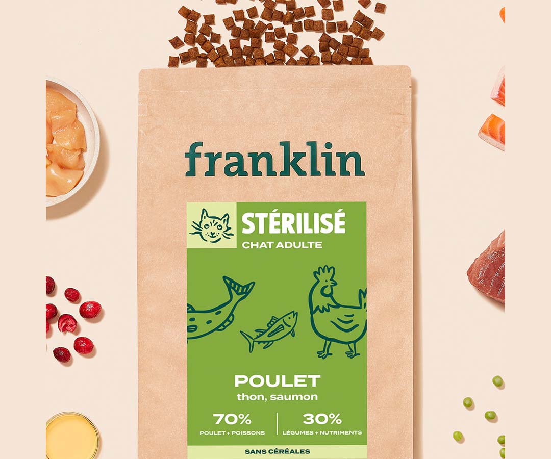 Image de présentation des croquettes Franklin au poulet