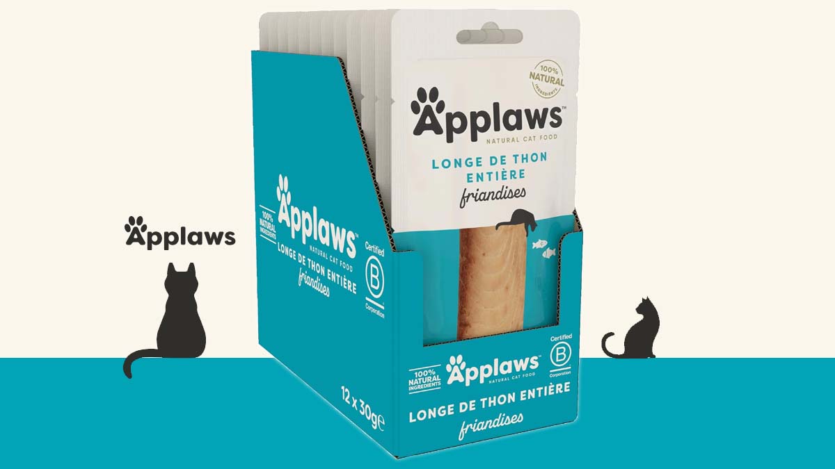 Boîte de 12 sachets de friandises Applaws au thon pour chat