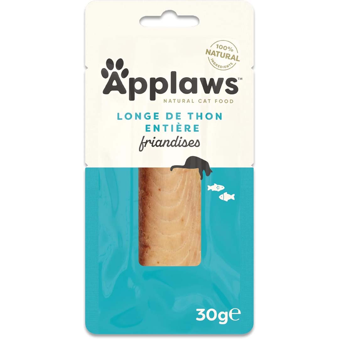 Sachet Applaws de friandises naturelles longe de thon entière pour chat