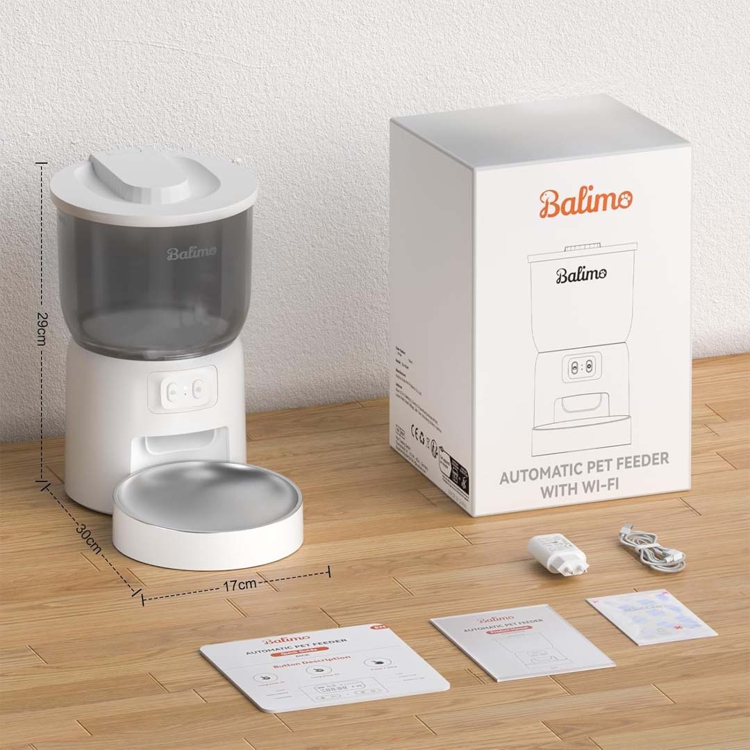 Caractéristiques du Distributeur automatique Balimo de croquettes pour chat