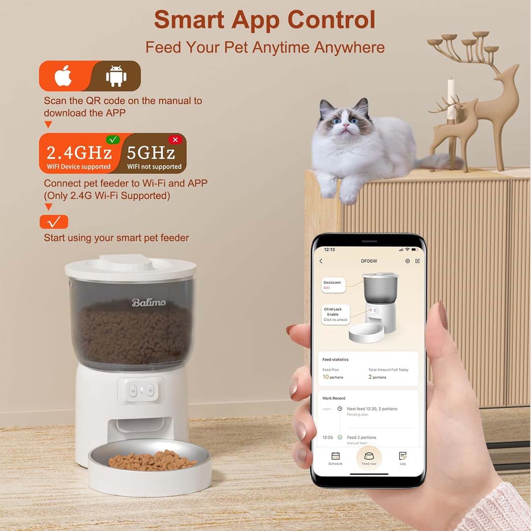 Image de présentation du Distributeur automatique Balimo de croquettes pour chat