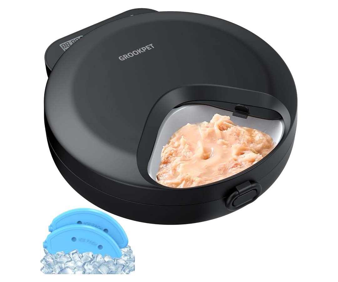 Le distributeur automatique de nourriture pour chat de la marque Grookpet