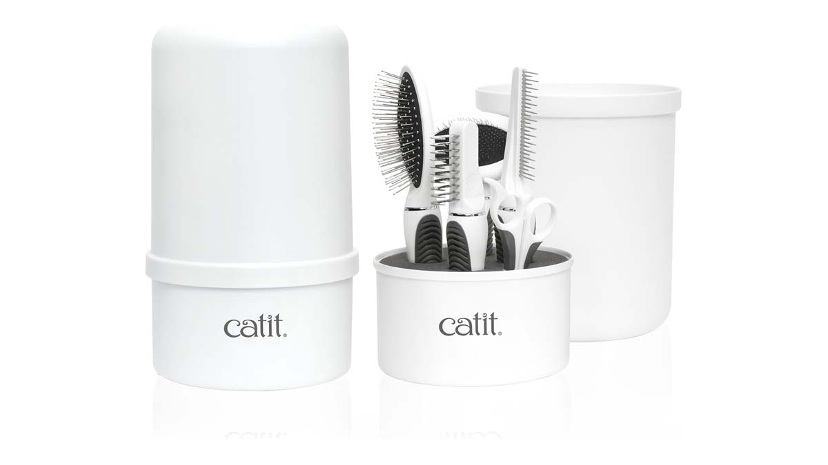 Image de présentation du kit de toilettage Catit pour chat à poils longs