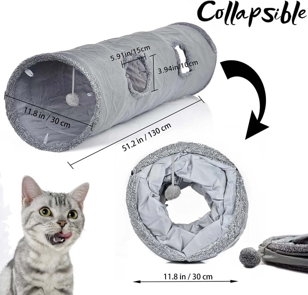 Les dimensions du tunnel de jeu pliable LeerKing pour chat